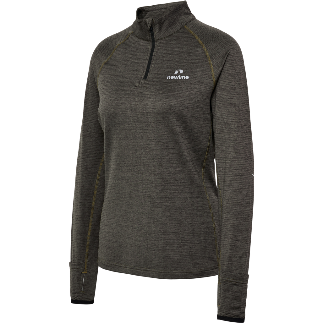 nwlPACE HALF ZIP WOMAN, BELUGA MELANGE, packshot