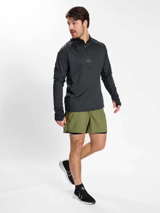 nwlMESA 1/2 ZIP L/S male, BLACK MELANGE, model