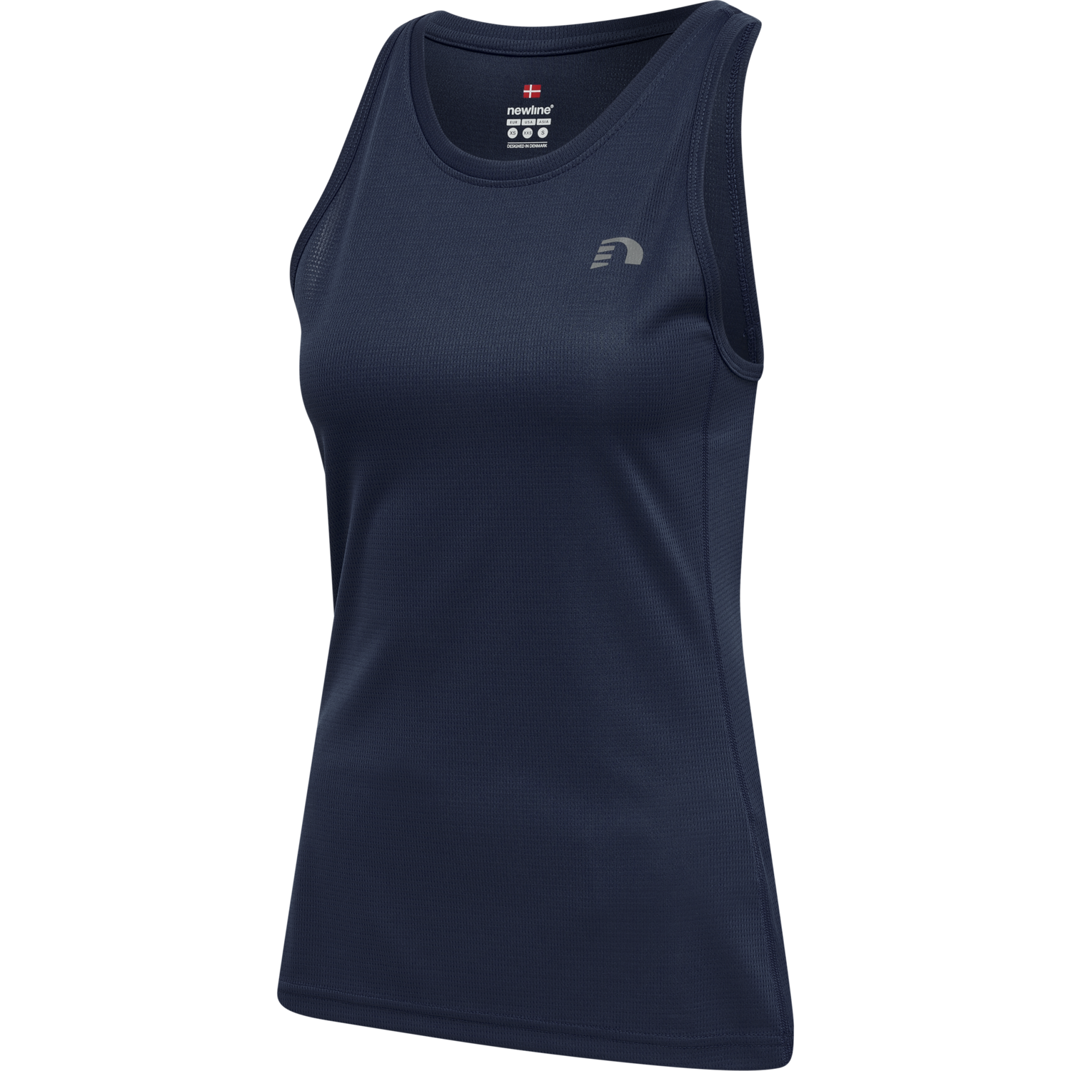 WOMEN CORE RUNNING SINGLET, BLACK IRIS, packshot