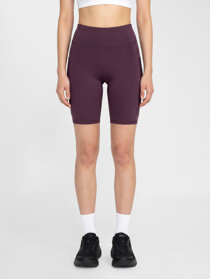 nwlRACE HW POCKET W SHORT TIGHTS, PLUM PERFECT, model