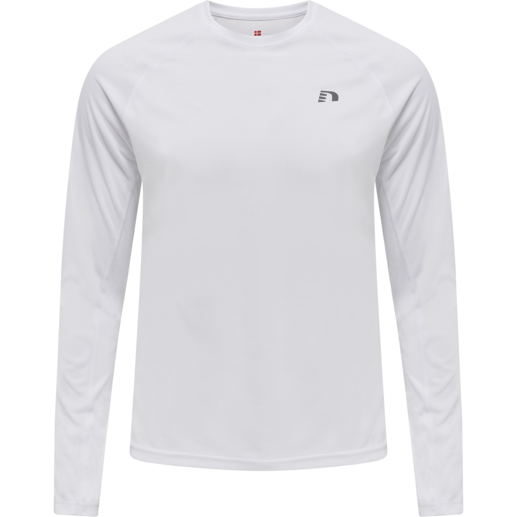 MEN CORE RUNNING T-SHIRT L/S, WHITE, packshot