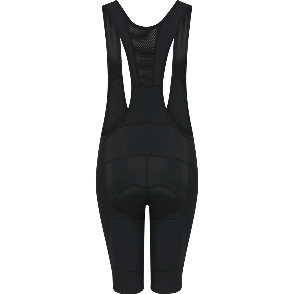 WOMENS CORE BIKE PANEL BIB SHORTS, BLACK, packshot