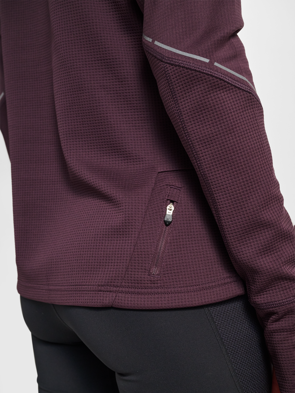 nwlPOWER HALF ZIP MIDLAYER W, PLUM PERFECT, model