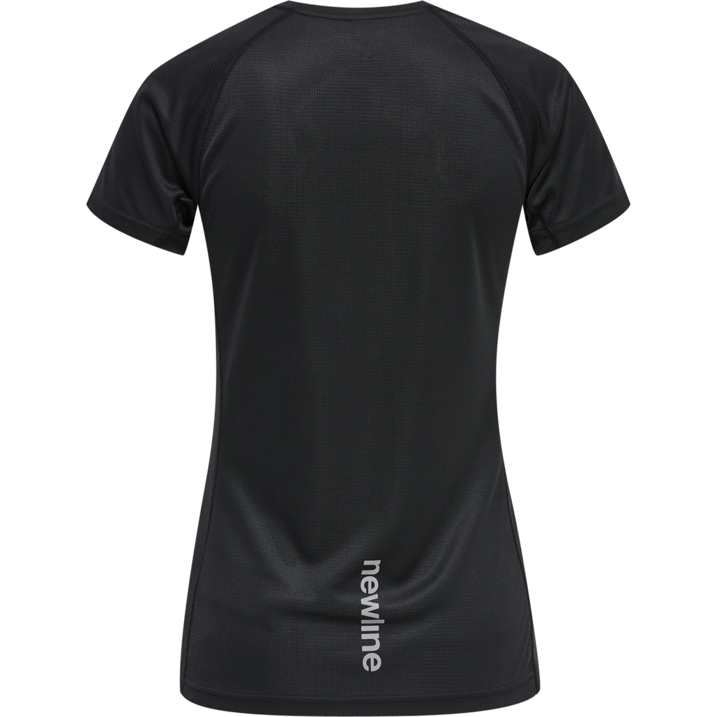 WOMEN CORE RUNNING T-SHIRT S/S, BLACK, packshot