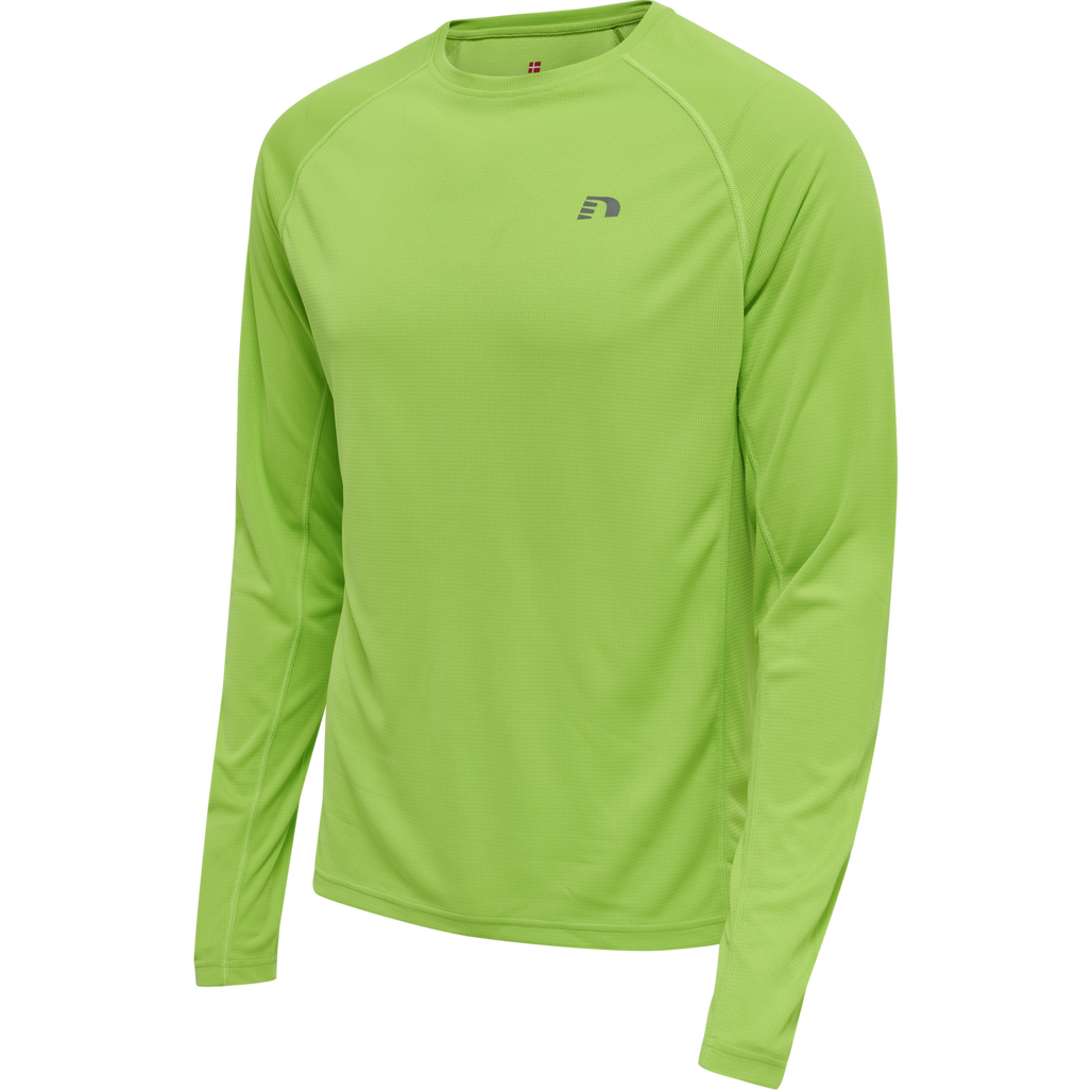 MEN CORE RUNNING T-SHIRT L/S, GREEN FLASH, packshot