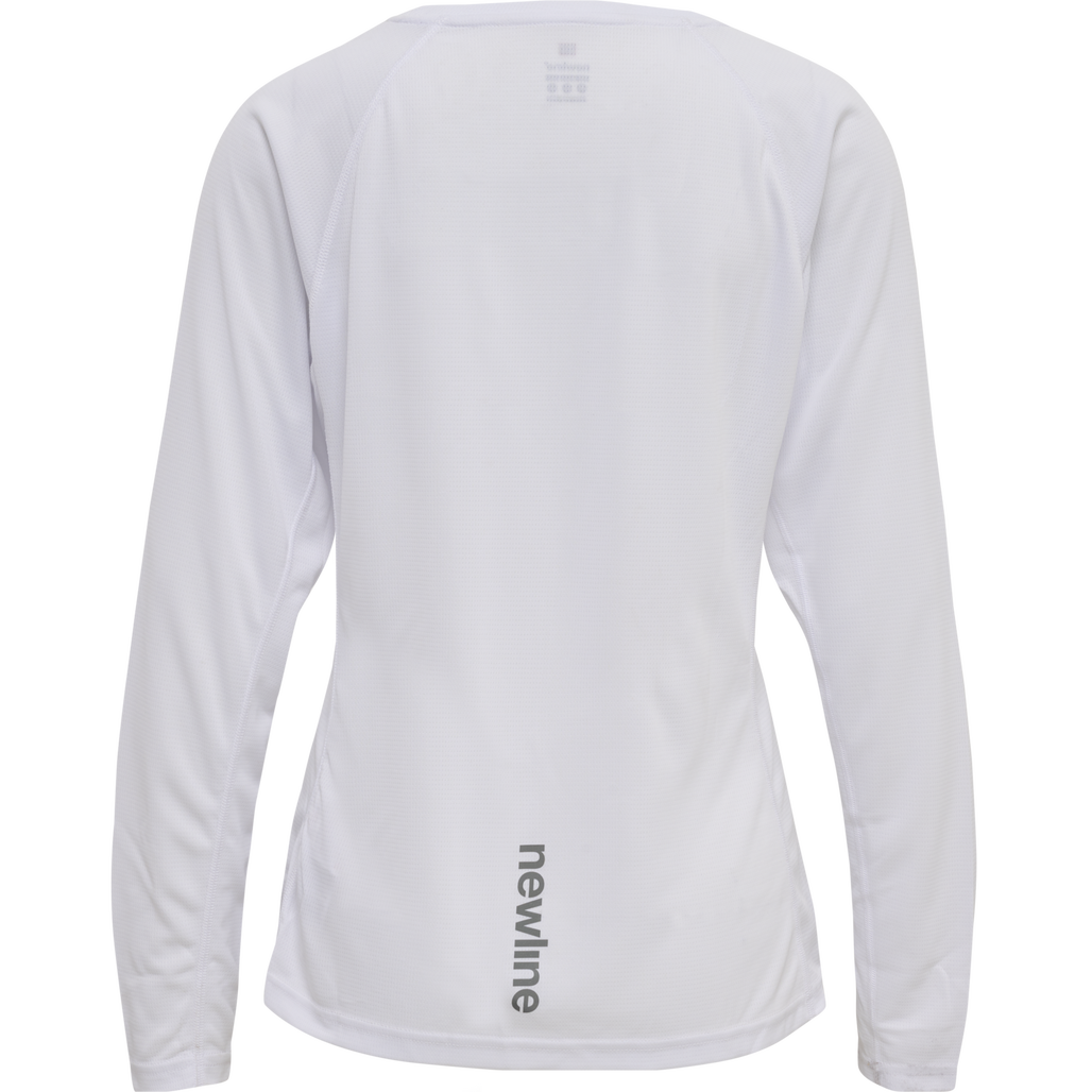 WOMEN CORE RUNNING T-SHIRT L/S, WHITE, packshot