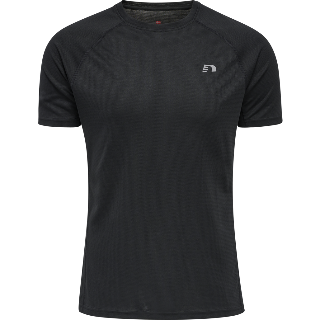 MEN CORE RUNNING T-SHIRT S/S, BLACK, packshot