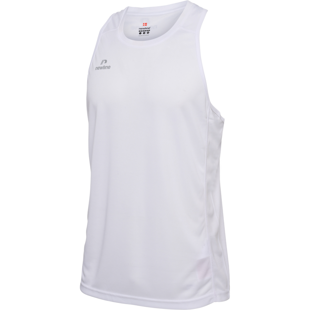MEN'S ATHLETIC RUNNING SINGLET, WHITE, packshot