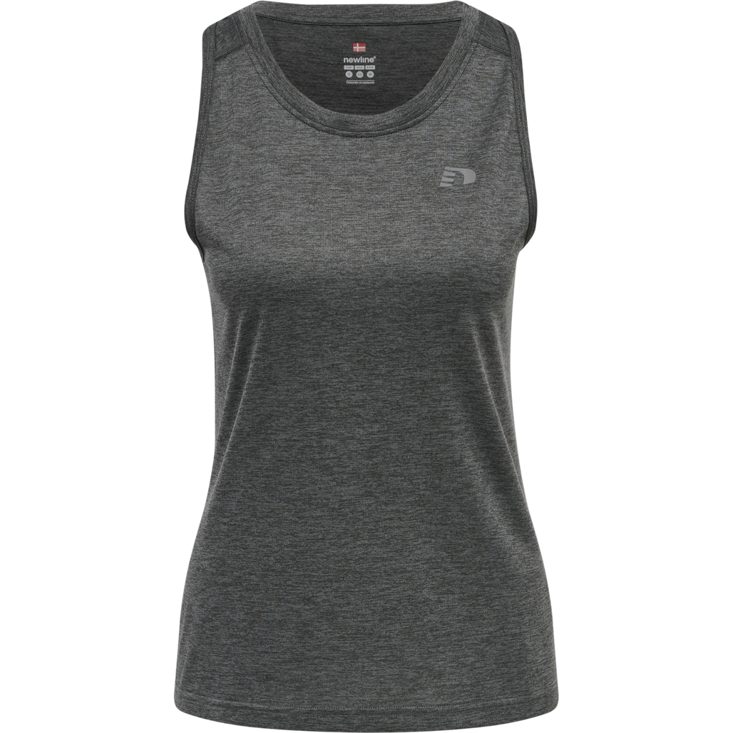 WOMEN RUNNING SINGLET, FORGED IRON MELANGE, packshot