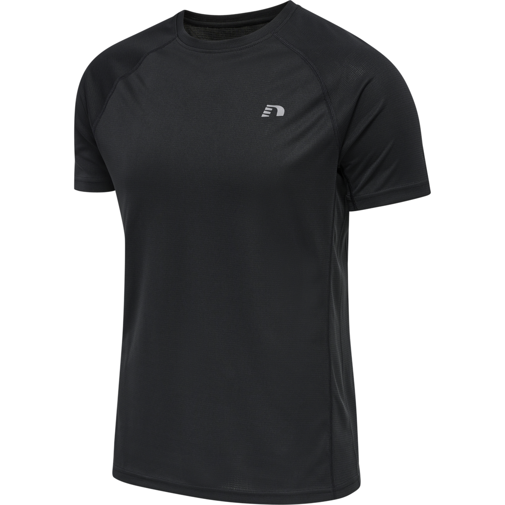 MEN CORE RUNNING T-SHIRT S/S, BLACK, packshot