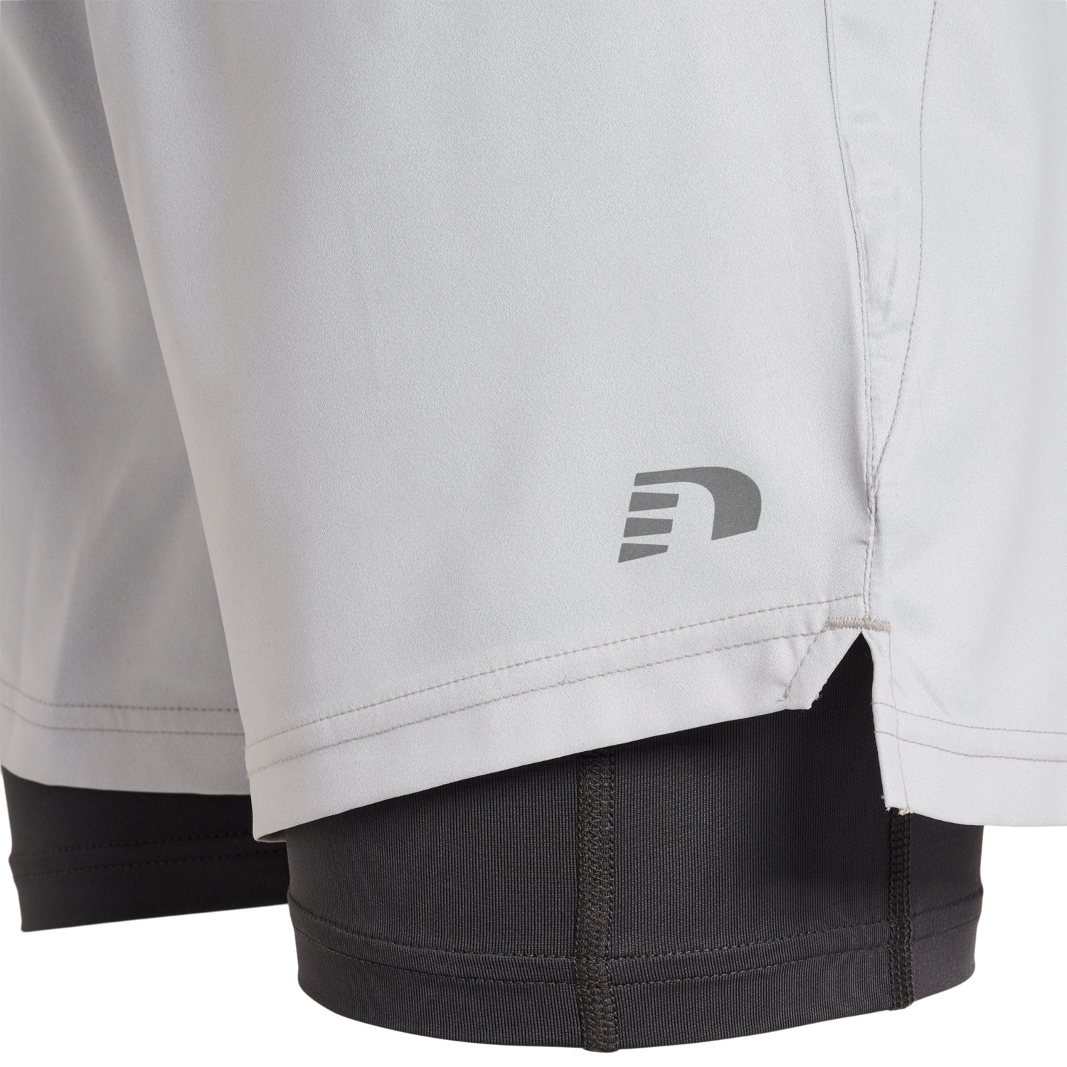 WOMEN 2-IN-1 RUNNING SHORTS, OYSTER MUSHROOM, packshot