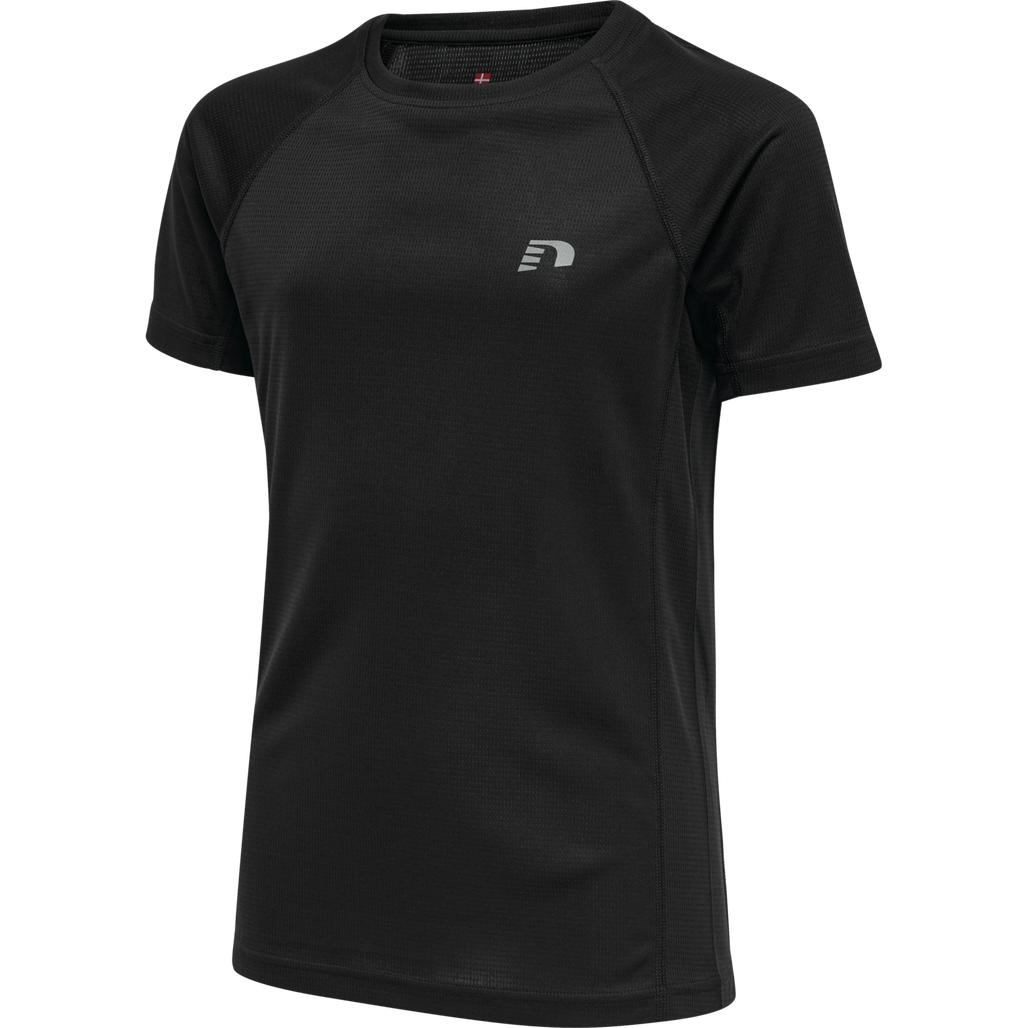 KIDS CORE RUNNING T-SHIRT S/S, BLACK, packshot