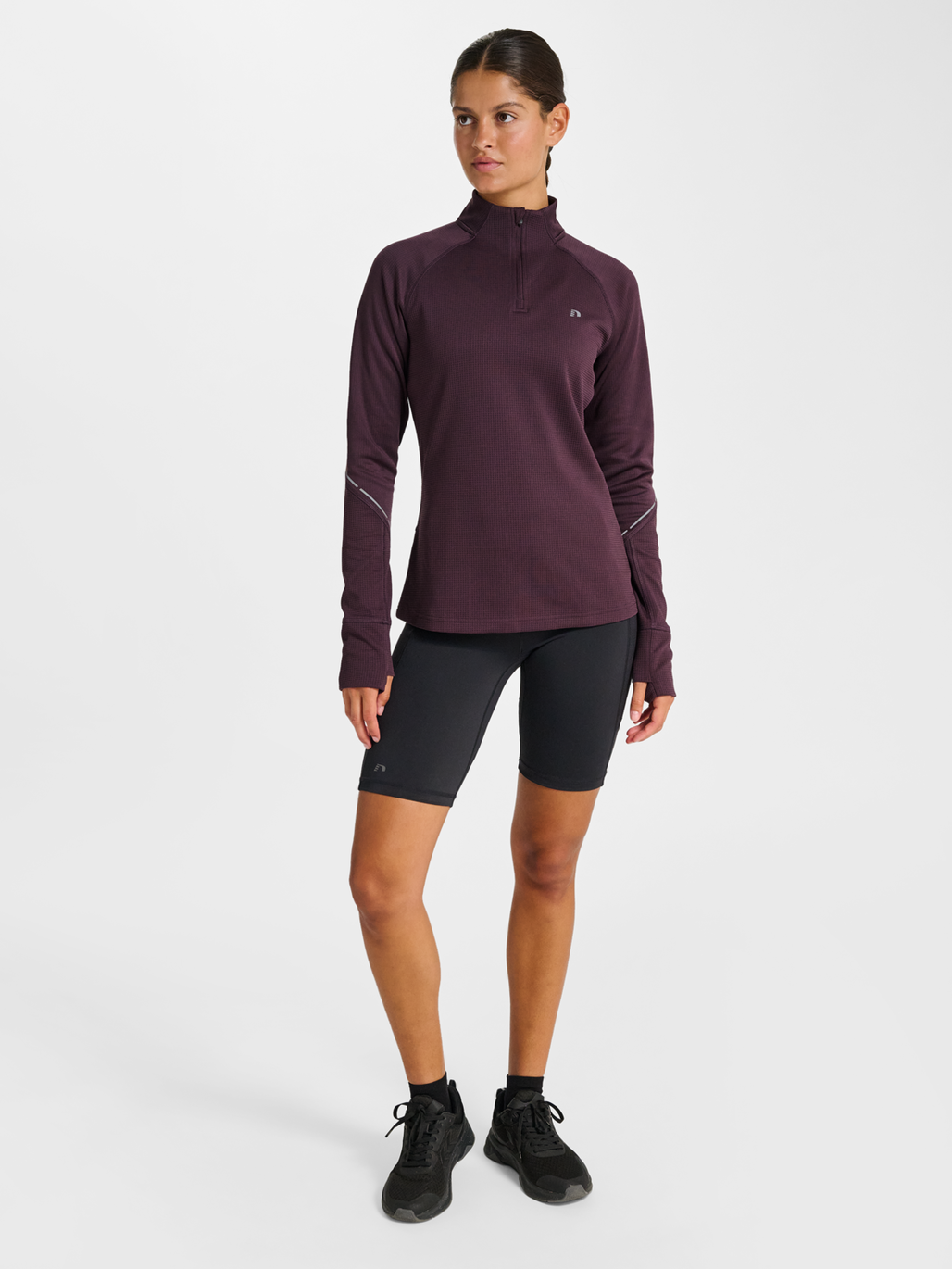 nwlPOWER HALF ZIP MIDLAYER W, PLUM PERFECT, model