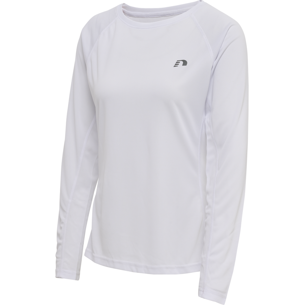 WOMEN CORE RUNNING T-SHIRT L/S, WHITE, packshot