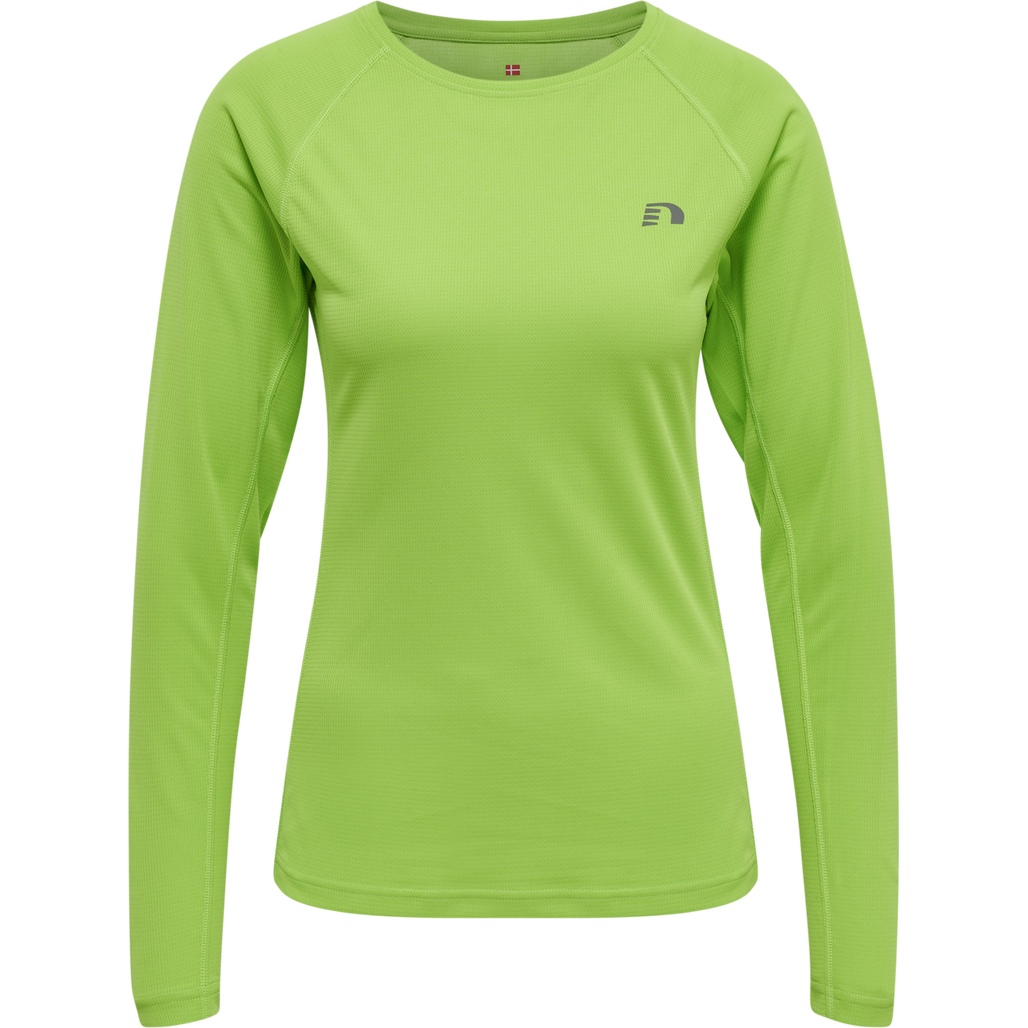 WOMEN CORE RUNNING T-SHIRT L/S, GREEN FLASH, packshot