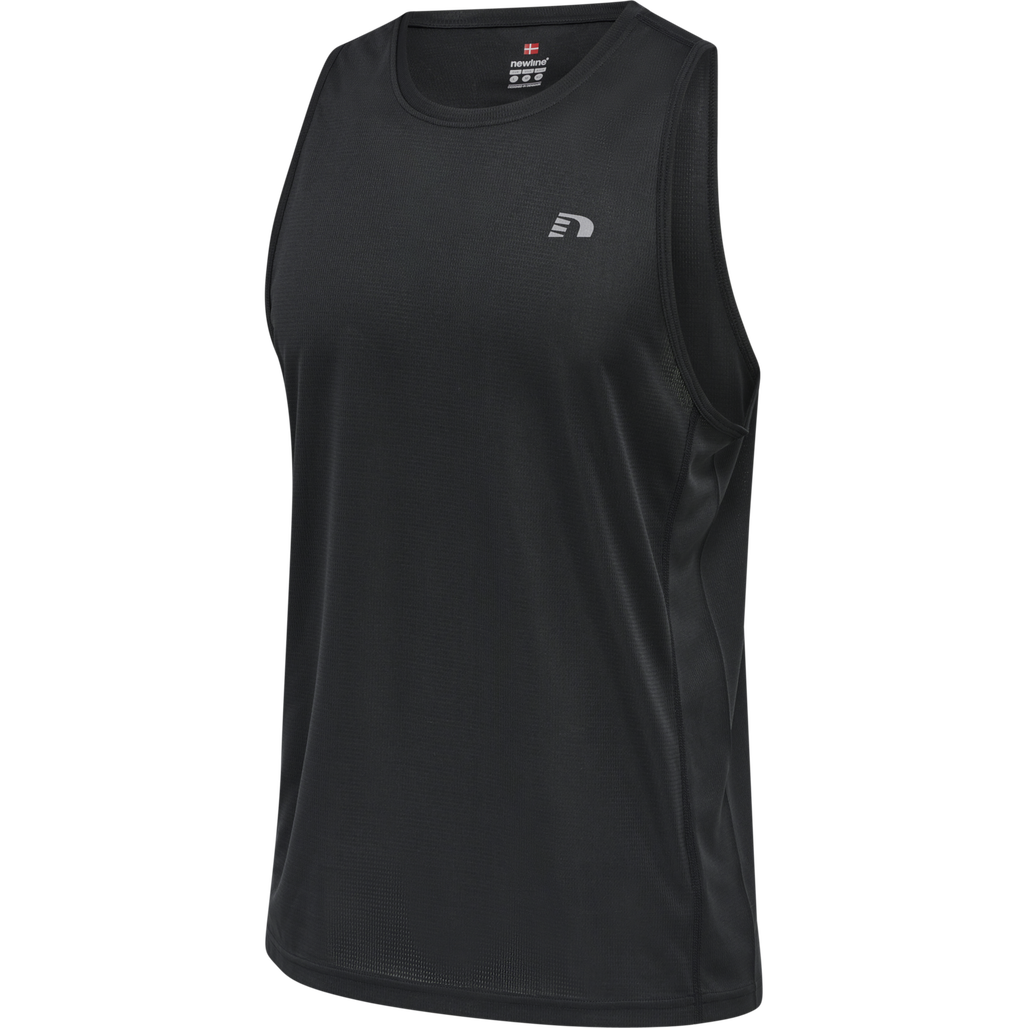 MEN CORE RUNNING SINGLET, BLACK, packshot