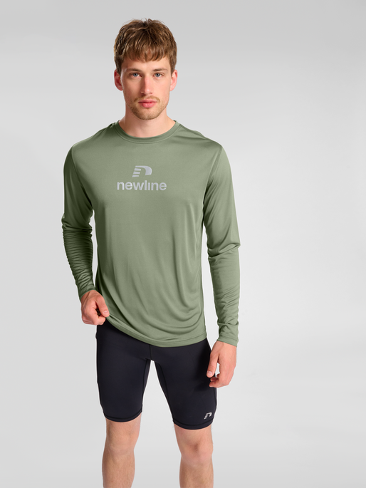 nwlBEAT LS TEE, DEEP LICHEN GREEN, model