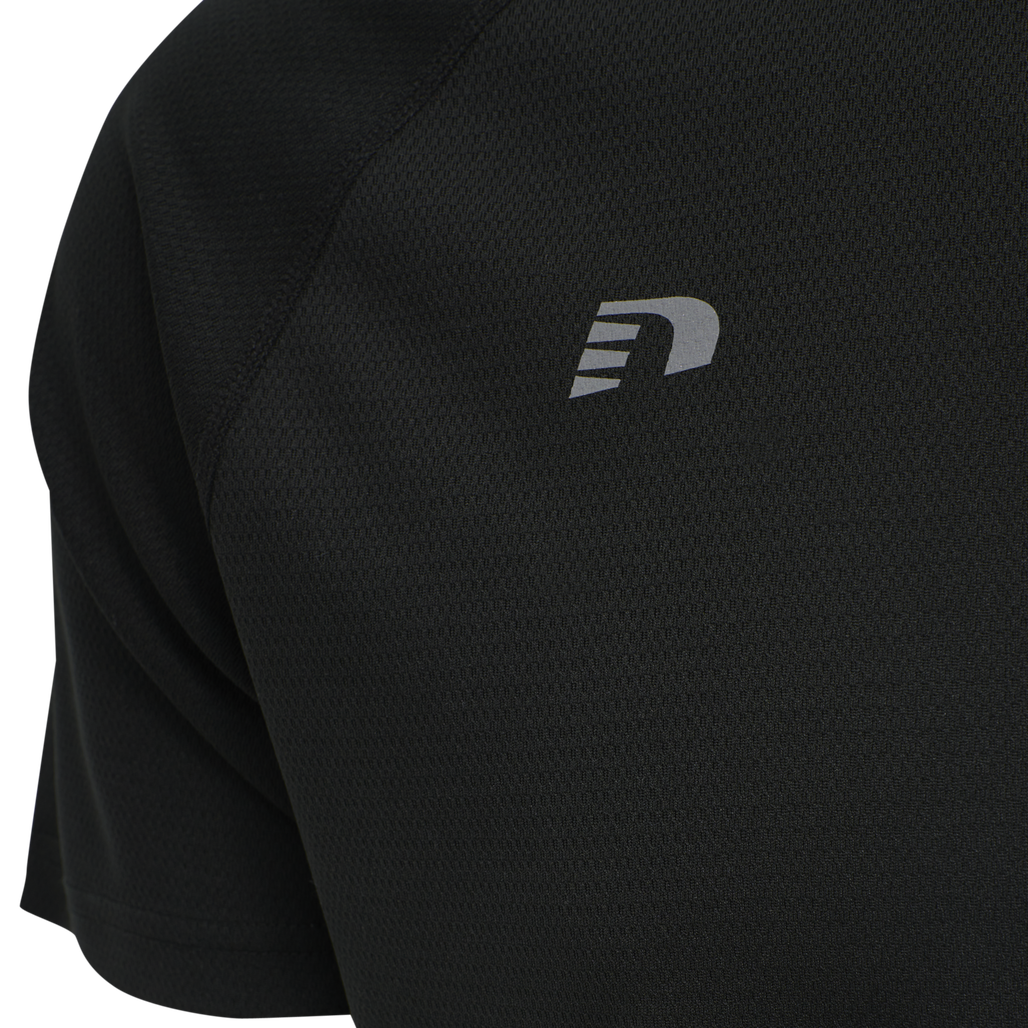 MEN CORE RUNNING T-SHIRT S/S, BLACK, packshot