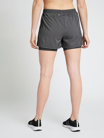 WOMEN 2-IN-1 RUNNING SHORTS, FORGED IRON, model